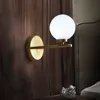 Modern LED Lighting Bedroom Bedside Wall Light Nordic Spherical Sconces Novelty Wall Lamp Glass Belysning Aisle Wall Lights