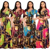 Femmes Bohemian Robes 13styles Floral Holiday Beach Maxi Longueur du sol Sexy Vêtements d'été Lady Plus Taille Taille V-Col V Robe LJJ-AA2471