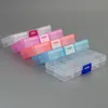 Бесплатная доставка Регулируемой 10 отсеков Пластиковой Clear Storage Box для ювелирных изделий Серьги Tool Box Контейнер LX2057