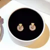 jewelry crystal stud earrings rotable circle round earring for women hot fashion free of shipping