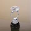 Cadeau de retour de mariage italien bouchon de vin rouge bague en diamant en métal bouchon de vin hôtel utilisation d'outils d'alcool