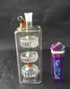 Tre däck av vattenflaska med glasbongar Tillbehör Glasrökande rör Färgglada mini Multi-färg Handrör Bästa sked Glas