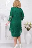 Hunter Long Sleeves Lace Mother Of The Bride Dresses Sheath Two Pieces Wedding Guest Dress Knee Length Plus Size Evening Gowns307m