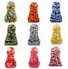 9 colori a scelta Du-rag Miltary Camouflage Silky Durag Colorful Premium 360 Waves Long Tail Silky Durags Hiphop Caps Uomo Donna