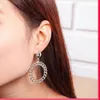 Wholesale- Hot Gold/Silver Exaggerated Chain Circle Earrings Hollow Preparation Metal Personality Earrings Earrings Female Jewelry Wholesale