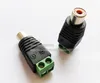 Adaptadores, CAT5 para câmera CCTV Video AV Balun Phono RCA Adaptador Conector Feminino, RCA-feminino para bloco de terminal / 10 pcs