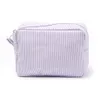 Purple Seersucker Make Up Bags US Warehouse 25pcs Lot Cosmetic Bag Light Weight Toiletry accessories Case DOM106059