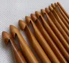 12pcs/set Sweater knitting Circular Bamboo Handle Crochet Hooks Smooth Weave Craft Needle 12 Size SN512