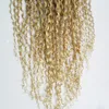 Clip incurvante curly nelle estensioni dei capelli umani 8pcs / set capelli biondi 100 g clip nelle estensioni brasiliane dei capelli umani