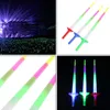 Rainbow Laser Sword Extendable Light Up Toys Flashing Wands Led Sticks Party dc294