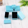 [DDisplay]Pure Color Sky Blue Jewelry Box,Trend Lenny Pattern Ring Gift Case, Special Paper box for Necklace, Festival Pendant Display