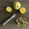 Rostfritt stål fruktskalare Citron Orange Zester Citrus Grater Metall Grips Lime Zest Peeling Tool Knife