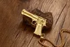 Черный золотой цвет моды Men039s из нержавеющей стали пистолета для подвесной ожерели