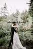 Abiti formulanti abiti da sposa bohémien stile vintage che si immerge abiti da sposa a manica lunga rivestimento nudo vestido de noiva