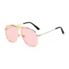 óculos de sol piloto homens mulheres preto rosa óculos de sol óculos de revestimento uv400 lentes planas tons lunettes de soleil pour hommes