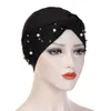 Turbante musulmán elástico para mujer, gorro Hijab trenzado, envoltura para la cabeza, cuentas de seda y leche, accesorios de moda 2292676