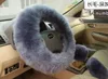 DHL fast 3pcs set Universal Steering wheel Plush Car Steering Wheel Covers Winter Faux fur Warm Car steering wheel2331