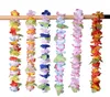 Guirlande de fleurs hawaïennes pour fête sur la plage, Hula Leis, guirlande de fleurs artificielles en soie, couronnes de collier, décoration de fête