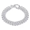 Full circle TO bracelet sterling silver plated bracelet ; Free shipping men and women 925 silver bracelet SPB016