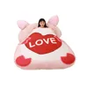 Dorimytrader Cartoon Animal Pig Beanbag Plush Soft McDull Sleeping Bag Bed Carpet Mat Tatami Sofa for Children Adults Gift DY60850