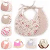 Tassel Baby Bibs Infant Cotton Linen Burp Cloths Double Layer Newborn Bibs Kids Bandanas Geometry Animal Printed 39 Designs 10pcs DHW2522