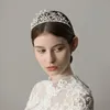 Урожай Свадебные Tiara Корона пресной воды Pearl оголовье Silver Star аксессуары для волос ювелирных изделий диапазона головной убор принцессы Королева Rhinestone