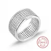 Párrafo lujoso 925 Anillo de plata esterlina Sello de dedo 10KT Brillante 286 piezas Anillos de diamantes simulados completos para joyería de mujer