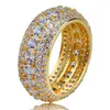 Hot Sale Hiphop Diamond Ring for Men 18K Gold Plated Jewelry Bling Cubic Zirconia Hip Hop Ring