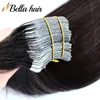 Bellahair-24" 18' İnsan Saç Uzantıları Düz ​​Hint saç örgüleri içinde 40pcs Doğal Renk Tutkal Cilt Saç Atkı Bant