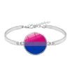 New Arrival Gay Lesbian Pride Rainbow Sign Bracelets For Wome Mens Fashion Glass charm bracelet Bangle Friendship LGBT Jewelry in Bulk