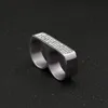 Gioielli hip hop ad anello a doppio dito maschile Hip Hop Hop Rings in acciaio inossidabile ghiacciato di alta qualità 4152885