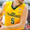 Niestandardowa koszulka do koszykówki San Francisco USF Dons NCAA College Phil Smith Charles Minlend Bouyea Lull Shabazz Ratinho Dailey