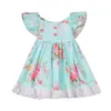 Toddler Baby Girl Dress Lace Flutter Sleeve 2019 newborn dresses for baby girls clothes Princess Floral Print Tutu Dress Costume