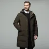 Мужские Parkas 90% белый уток пальто зимние мужчины плюс размер длинные пухлые куртки теплые Parka doudoune homme 866 yy13441