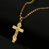 Oro Colore Russo Ortodosso Cristianesimo Chiesa Croce Eterna Charms Collana Pendente Gioielli Russia Grecia Ucraina Regalo