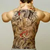 Temporäre Tattoos für Männer und Frauen, sexy Körperkunstaufkleber, großes Rückentattoo für Jungen, wasserdichtes Fake-Tattoo, abnehmbarer Drache, Wolf, Tiger1401127
