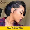 Ishow Piexie Cut Krótki Prosty Bob Peruka Natural Color All Age Ludzki Włosy Peruki Brazylijski Remy Włosy dla Czarnych Kobiet 6-8