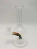 6 inch Rainbow oil rig hookah mini white dab glass bong showerhead perc small glass water pipe with 14mm bowl