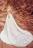 2019 Nyaste En Linje Bröllopsklänningar Lace Applique Långärmad Baklösa Sweep Tåg Strand Brudklänningar Plus Storlek Illusion Boho Robe de Mariée