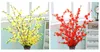 Artificial Cherry Spring Plum Peach Blossom Branch Silk Flower Tree For Wedding Party Decoration white red yellow color EEA447