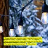 Waterdichte LED Outdoor String Light Opgeschort Dimbaar 2W Vintage Edison Gloeilamp 48 FT Commercieel Garden Light