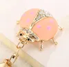 Rhinestone Ladybird Key Ring Cute and Shining Keychain Classics Insect Pendant Bag Charm Key Chain Accessories for Car Keys