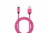 High quality usb fast charging Cable Type C wire 1M 2M 3M Fabric Nylon Braided Micro USB Cable for Samsung 100pcs