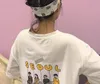 Été Kpop Harajuku T-shirt d'été en coton à manches courtes avec poche Séoul Impression sur le dos Top Bf Style Ulzzang Girls Tee Tendance féminine