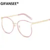 Gifansee Cat Eye Lunes Frames Men Femmes Styles de tendance UV400 Optical Fashion Computer Eyeglass Metal Frame Eyewear3950396