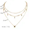 Gold Chain Crystal Star Multilayer Halsband Chokers Halsband Kvinnor Modesmycken Will och Sandy Gift