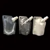 Small size 50ml Stand Up Drinking Package Transparent Pout Bag White Doypack Spout Pouch Bags For Beverage Milk