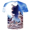 2020 Estate Nuova T-Shirt da Uomo di Marca Manica Corta Personalizzata 3D Star Sky Canopy Fluorescente Lupo Novità T-Shirt Fresco Maschile T-Shirt