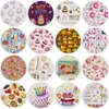 Cake / Donuts Pattern Bath Towel 150cm Round Summer Beach Towel Compressed Polyester Swim Yoga Mat Tablecloth