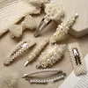 Korea Pearl Fryzury Dla Kobiet Dziewczyny Srebrny Bowknot Hairpins Wedding Moda Kobiet Włosy Biżuteria Eleganckie prezenty